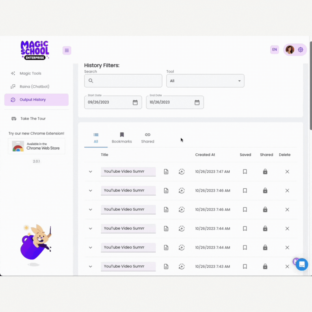 Gif of the process of sharing your generation