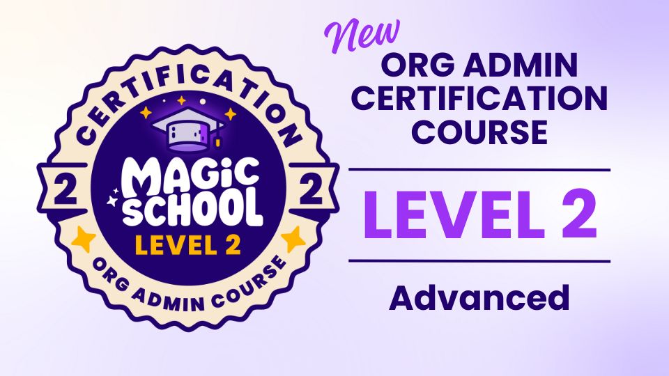 org admin course level 2 certification badge on purple background